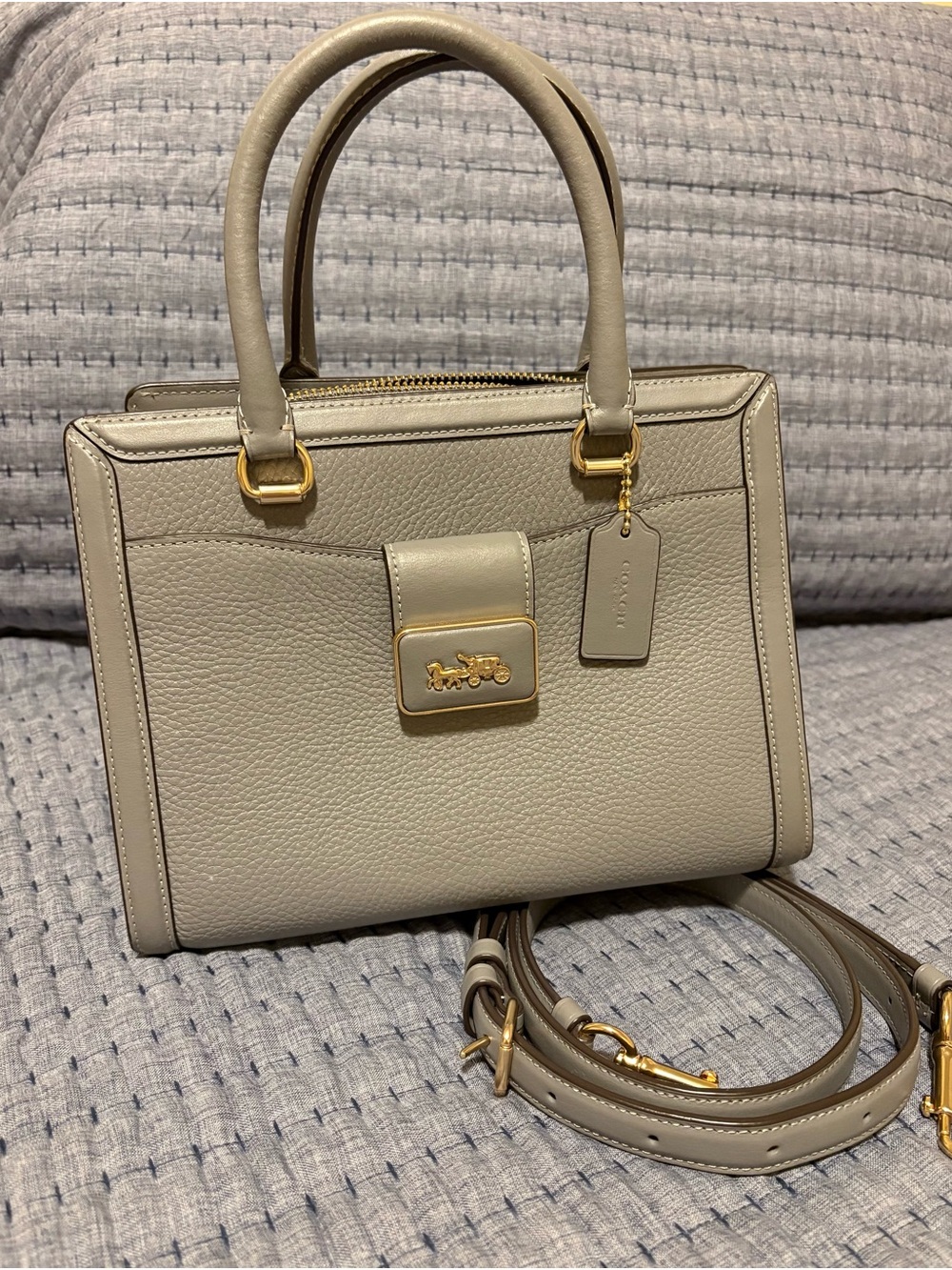 NWOT COACH CE606 Grace Carryall Bag "GRANITE GRAY" Crossbody Double Handle Bag